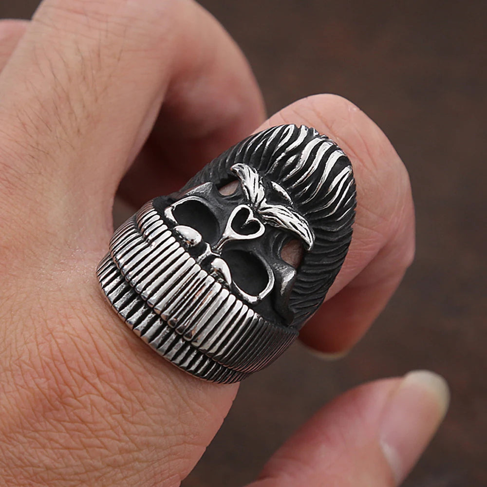 PENDRA Beardskull Gothic Bearded Skull Ring