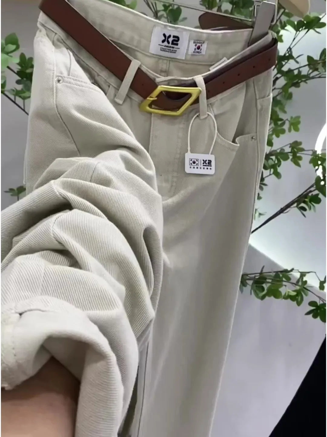 PENDRA Greenwash High Waist Wide Leg Jeans