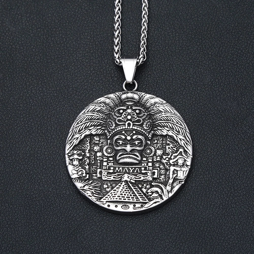 PENDRA Mayanforge Vintage Mayan Pattern Pendant