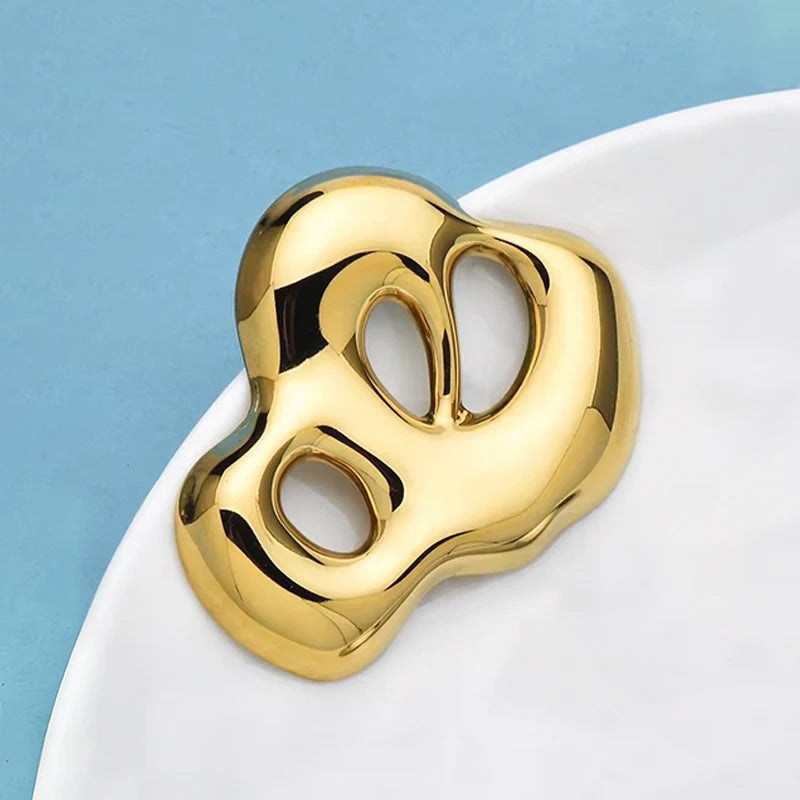 PENDRA Stainless Steel Art Cloud Brooch