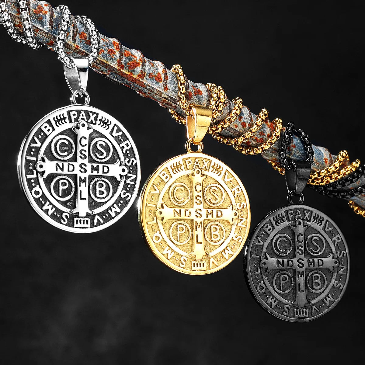 PENDRA Saint Benedict Exorcism Steel Necklace