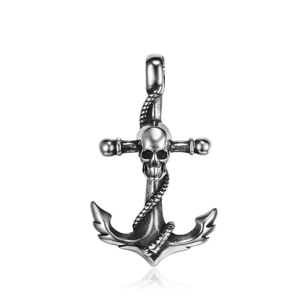 PENDRA AnchorSkull Skull Anchor Pendant Necklace