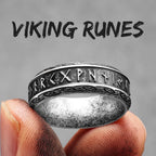 PENDRA Runes Rock Stranger Steel Ring