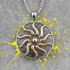 PENDRA Apollo Talisman Sun Steel Necklace