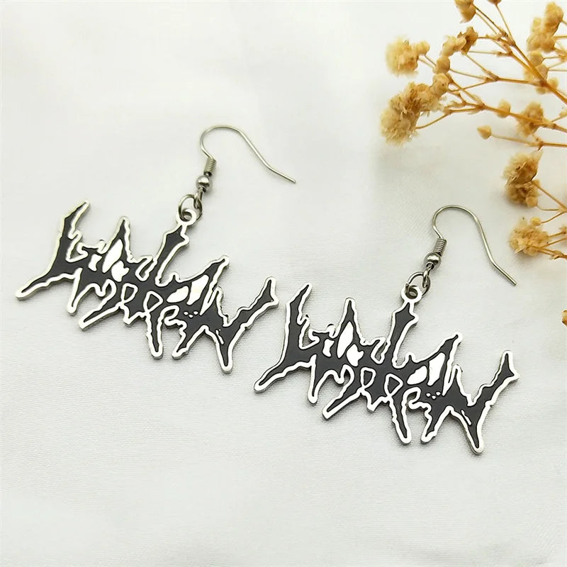 Hip Hop Black Metal WATAIN Band Pendant Drop Earring Stainless Steel Silver Color Music Earring Rock Fans Jewelry E7738S06