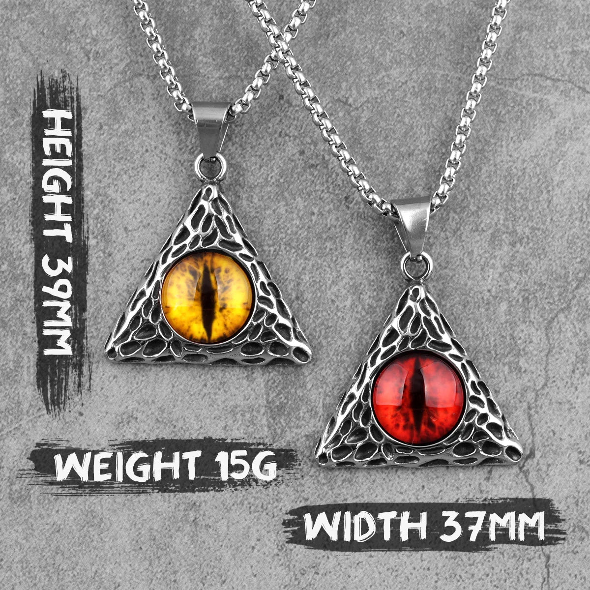 Demon Red Yellow Eye Long Men Necklaces Pendants Chain Punk for Boyfriend Male Stainless Steel Jewelry Creativity Gift Wholesale
