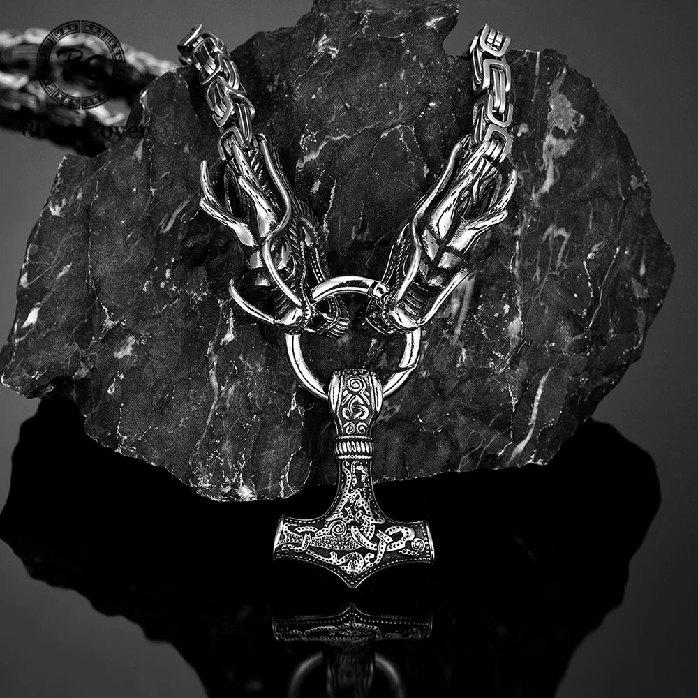 PENDRA Dragon Black Steel Necklace