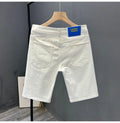 High-quality 2026 White Denim Shorts Men's Trendy Brand Korean Slim-fit Men's Black High-end Medium Pants Short Jeans for Men