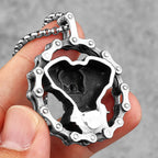 PENDRA Steampunk Locomotive Engine Steel Necklace