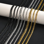 Classic Curb Chain Necklace for Men Women,3.5/5/7MM Stainless Steel Cuban Chain Chokers,Hip Hop Basic Chain Jewelry Gift