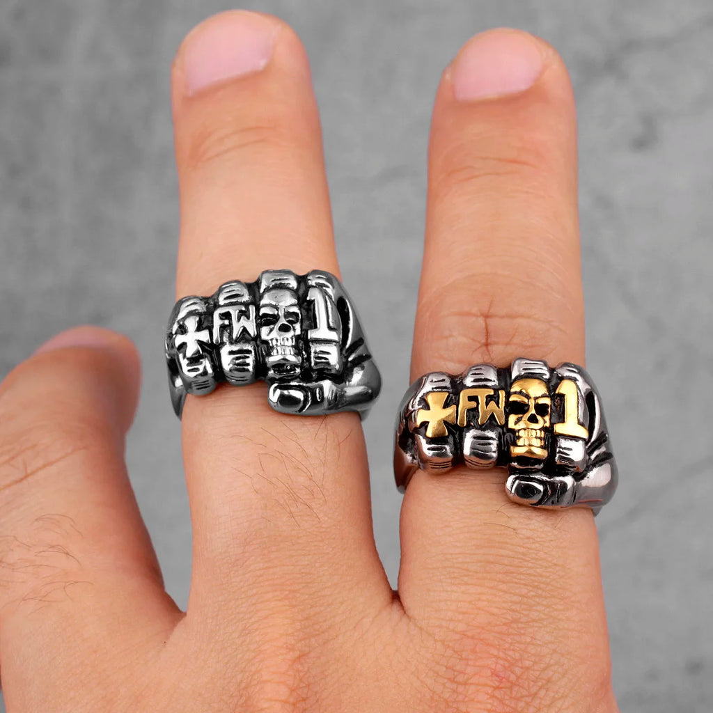 PENDRA Fist Punch Skull Steel Ring