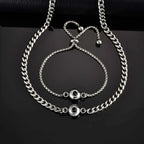 Customized Projection Stone Necklace for Men,Stainless Steel Cuban Chain Collars,Anniversary's Day Gift