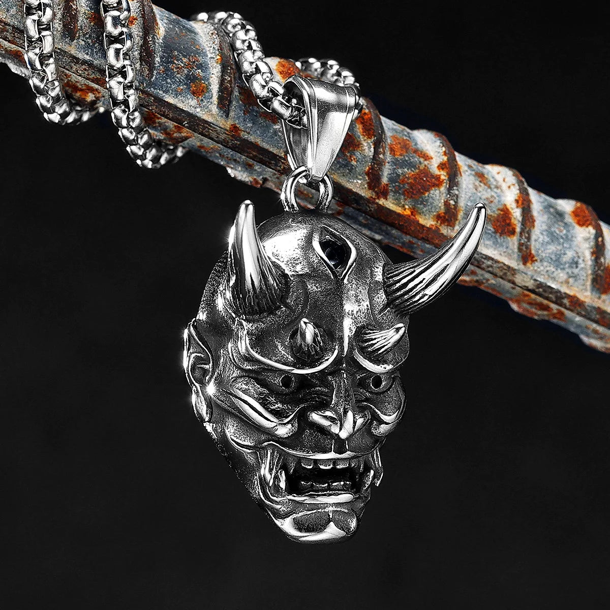 PENDRA Japanese Wraith Prajna Steel Necklace