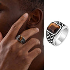 PENDRA Ethnic Knot Rune Black Ring
