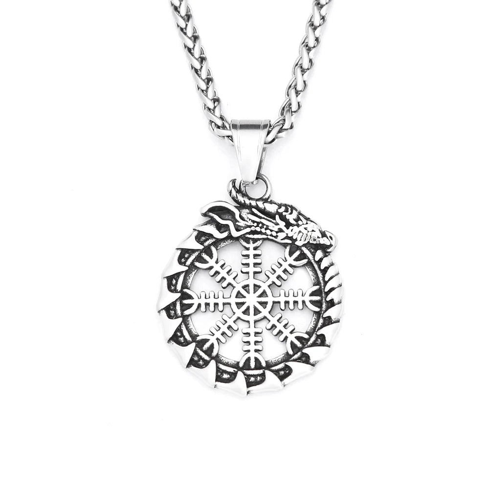 PENDRA Ouroboros Viking Dragon Snake Pendant Necklace