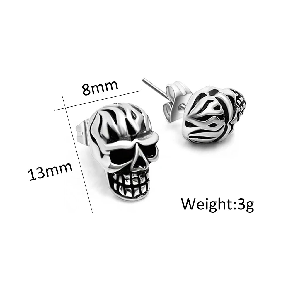 PENDRA Skullpunk Gothic Skull Earrings