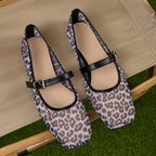 PENDRA Leopard Mesh Flat Shoes