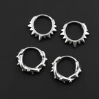 Gothic Punk Barbed Wire Spike Hoop Earrings Stainless Steel Huggie Hoops Street Ear Jewelry Emo Alt Teens Men Piercing Decor