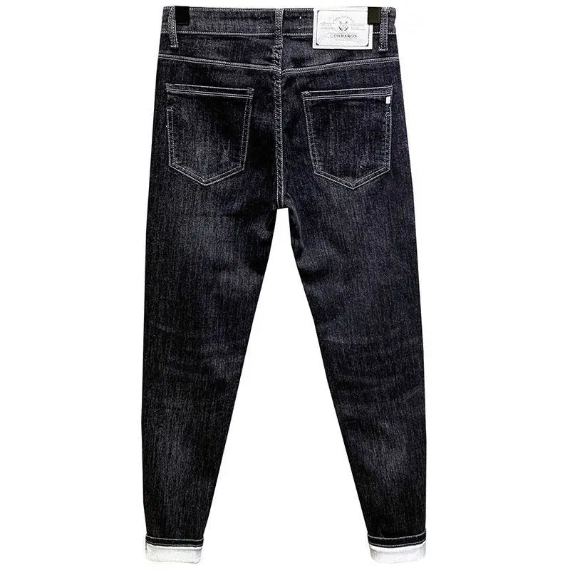 PENDRA Korean Slim Black Jeans