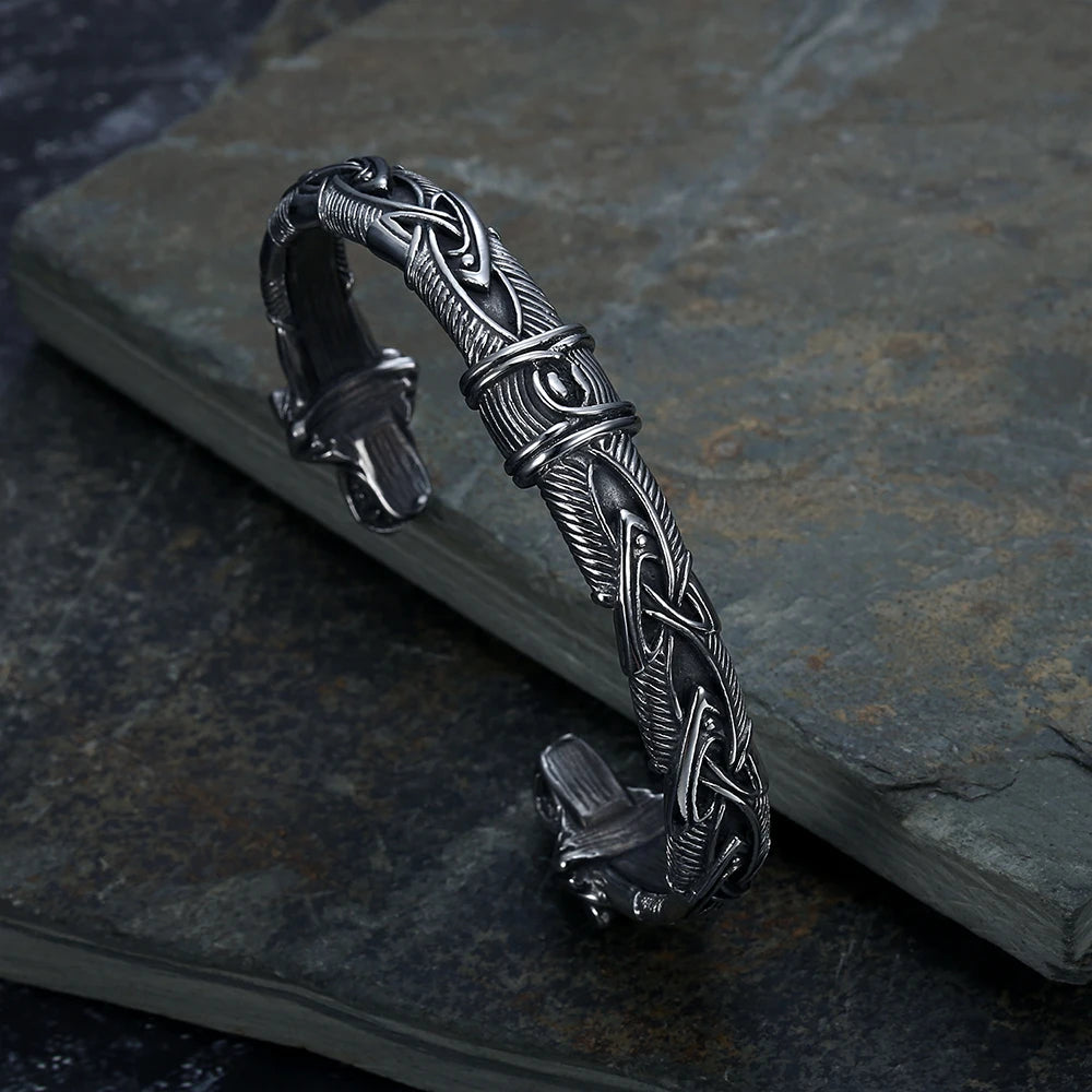 Classic Animal Viking Double Tiger Head Adjustable 316L Stainless Steel Men's Bracelet Fashion Amulet Jewelry Gifts Dropshipping