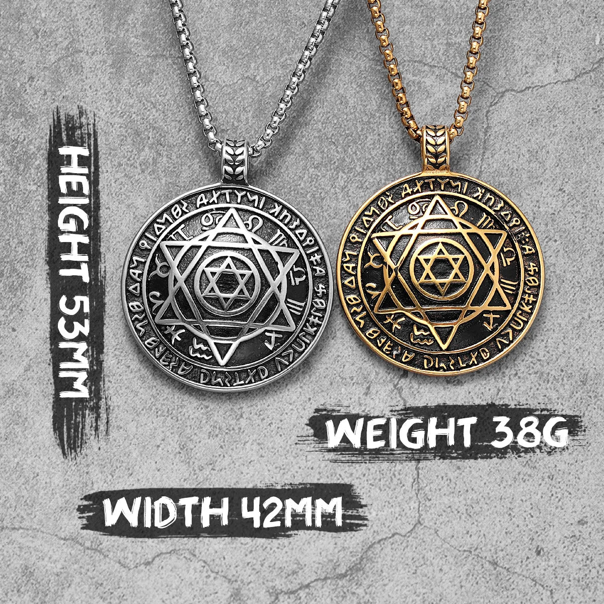 PENDRA Judaism Star David Steel Necklace