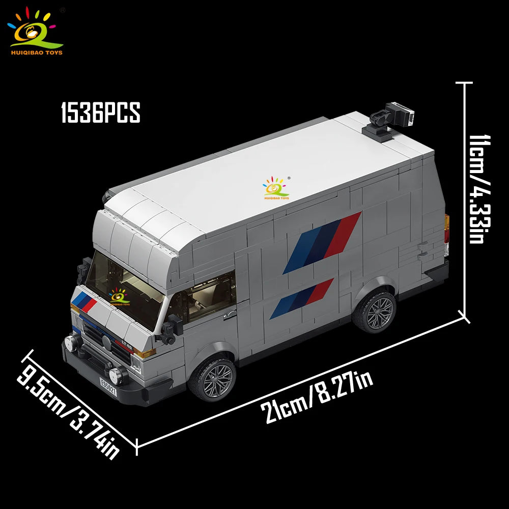 1536Pcs Building Block Race Car Trailer & Van Model Kit DIY Vehicle Transporter Se Assembly Construction Toy Educational Puzzle