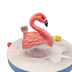 Unique Pink Bird Glass Decanter Embossed Feather Design Whiskey Brandy Bottle for Bar Cabinet Decoration
