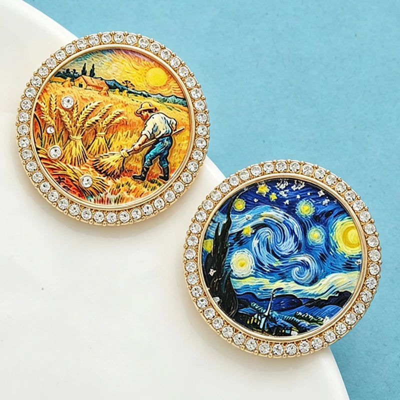 PENDRA Famous Picture Round Brooch