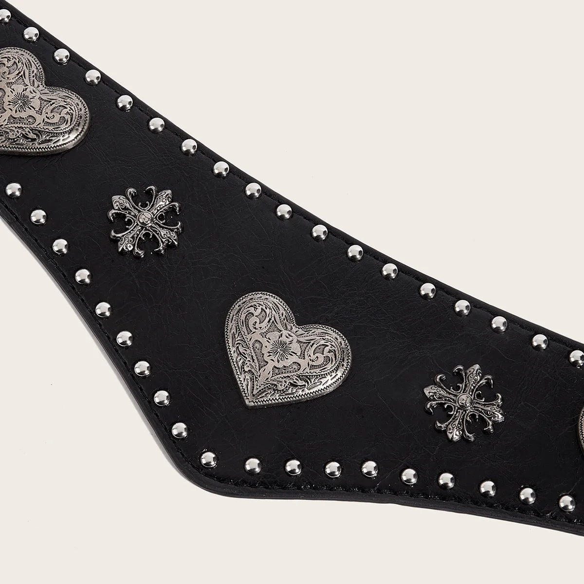 women's black punk heart-shaped Dress Coat jeans belt suitable for daily travel Gothic Accessories Corset Belt y2k Cummerbunds