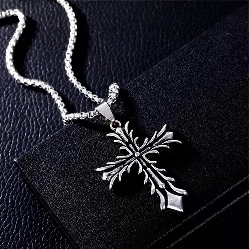 PENDRA Crossbrand Stainless Steel Pattern Cross Pendant