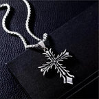 PENDRA Crossbrand Stainless Steel Pattern Cross Pendant