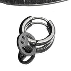 1pcs Punk Peace Sign Stainless Steel Stud Earring For Men Women Gothic Cool Prevent Allergy Puncture Ear Ring Jewelry