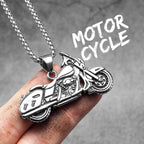PENDRA Motorcycle Rider Route66 Steel Necklace