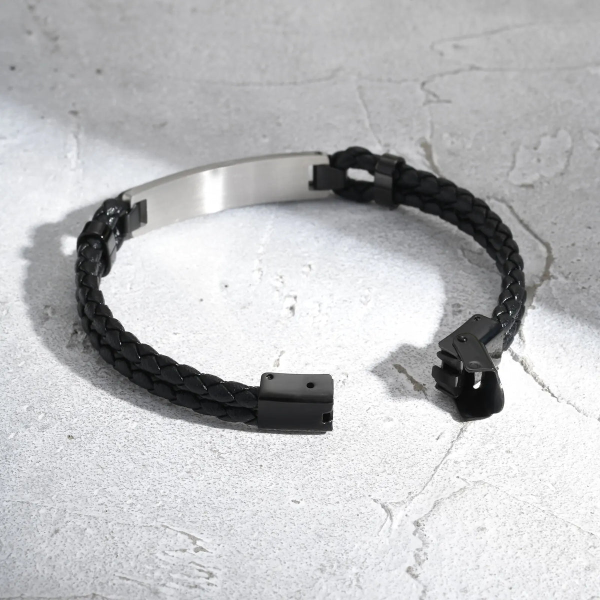 Stylsh Customized Bracelets for Men,Double Microfiber Round Leather Rope Wristband,Personalized Gentle Gifts to AHusband