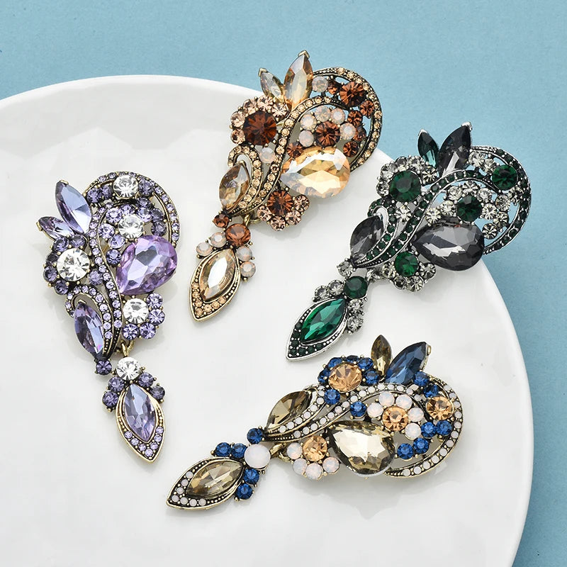 PENDRA Waterdrop Royale Palace Crystal Flower Brooch