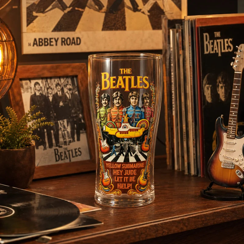 The Beatles Inspired Yellow Submarine Beer Cup Retro Music Band Glass Pint Tumbler Bar Party Drinkware Fan Gift