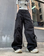 PENDRA Bowtie Wide Leg Drawstring Cargo Pants