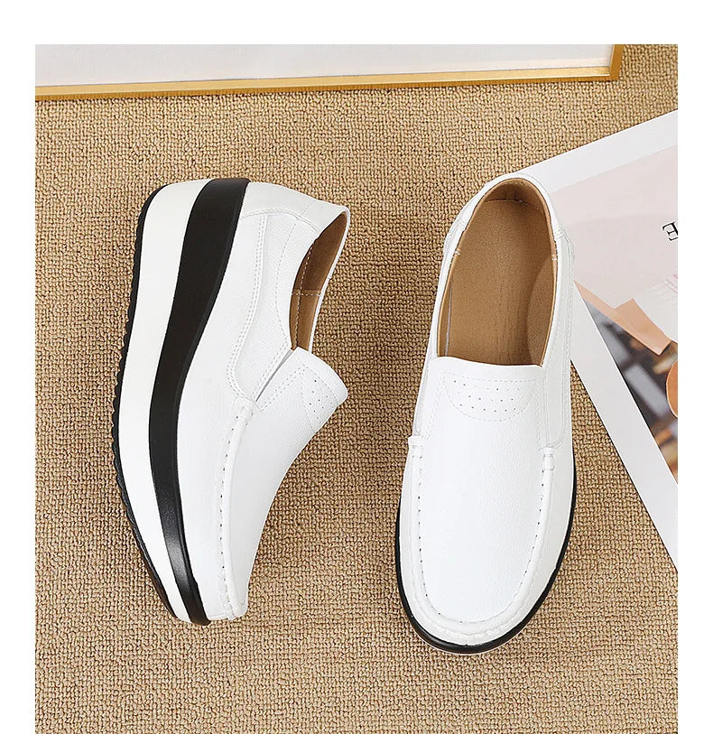 PENDRA Leather Sports Platform Shoes