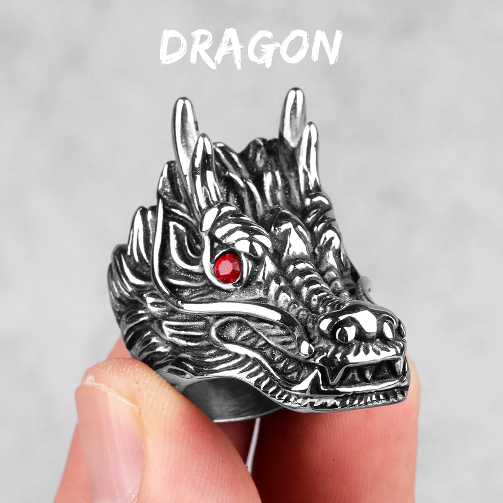 PENDRA Chinese Dragon Animal Steel Ring