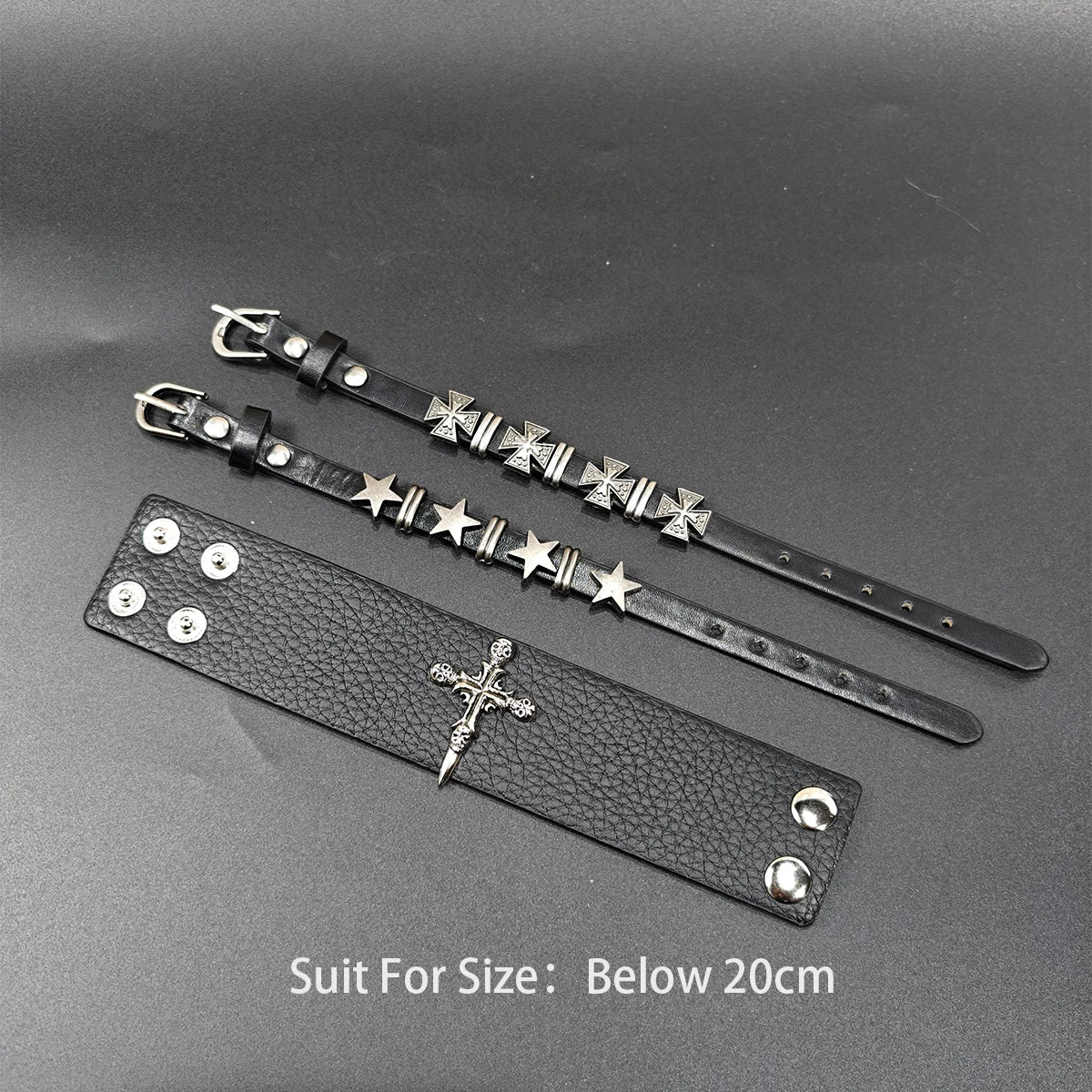 PENDRA Koraine Leather Black Skull Gothic Belt