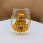 3D Crown Lion Drinking Glass Vintage Royal Style Whiskey Cup Creative Bar Tumbler for Home Party Gift Collection
