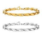 6.4mm Wide Link Chain Bracelets for Men, New Fashion Waterproof Stainless Steel Chains Wristband Gift for Him Jewelry