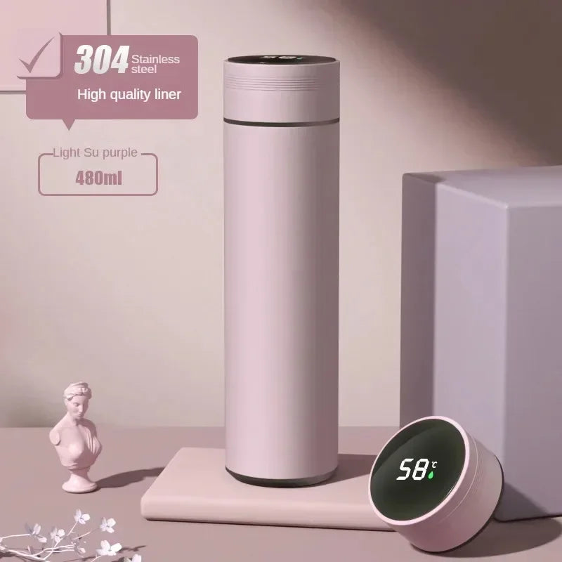 500ML High-Quality 304 Stainless Steel Smart Thermos Insulated Tea and Water Separation Cup for Men Women Best Christmas Gift