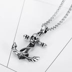 PENDRA AnchorSkull Skull Anchor Pendant Necklace