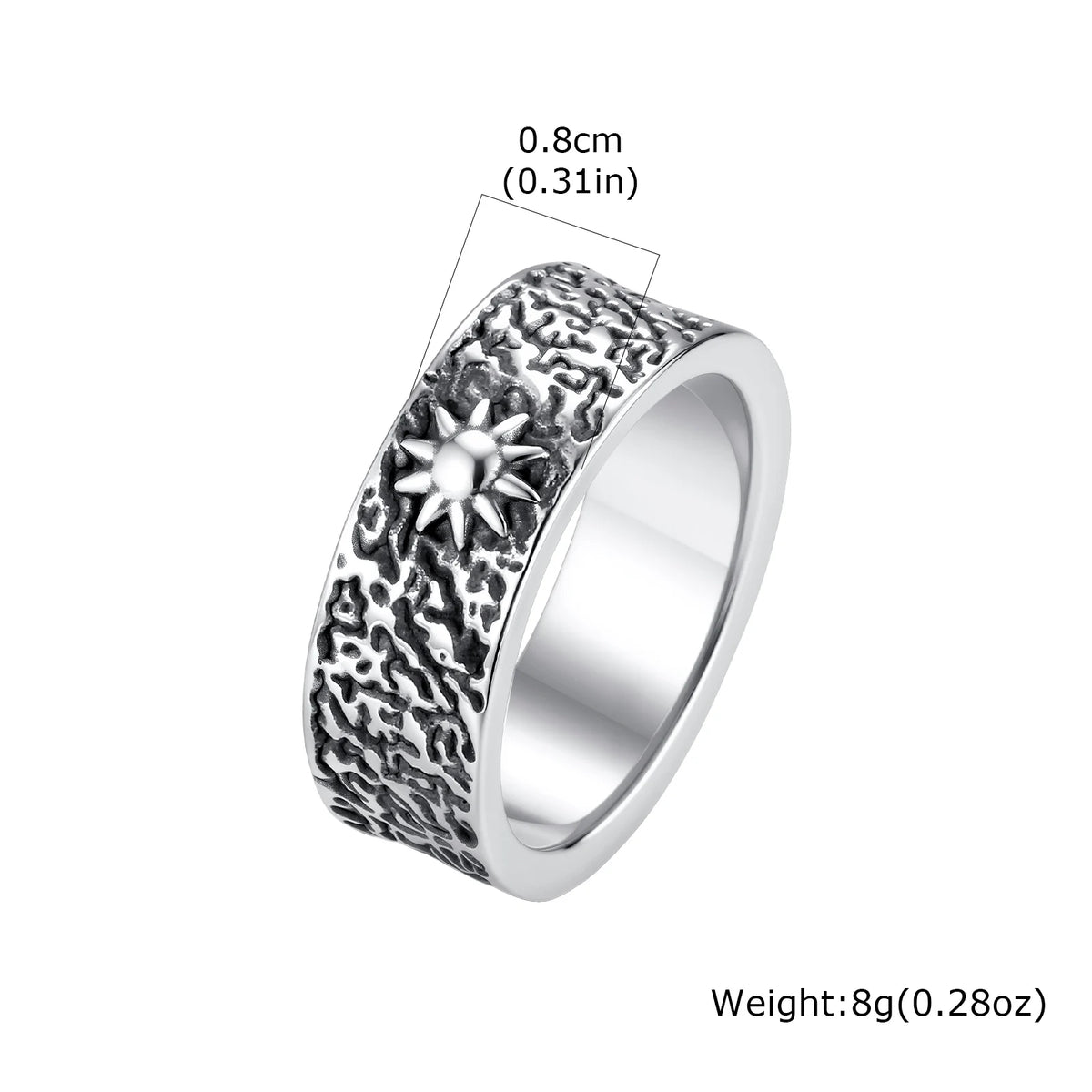 PENDRA Sun Moon Bend Steel Ring