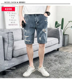 PENDRA Denim Washed Distressed Pants