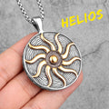 PENDRA Apollo Talisman Sun Steel Necklace