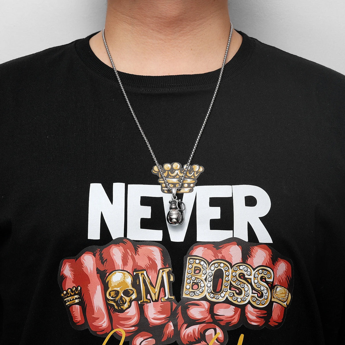 PENDRA Grenade Bomb Weapon Steel Necklace