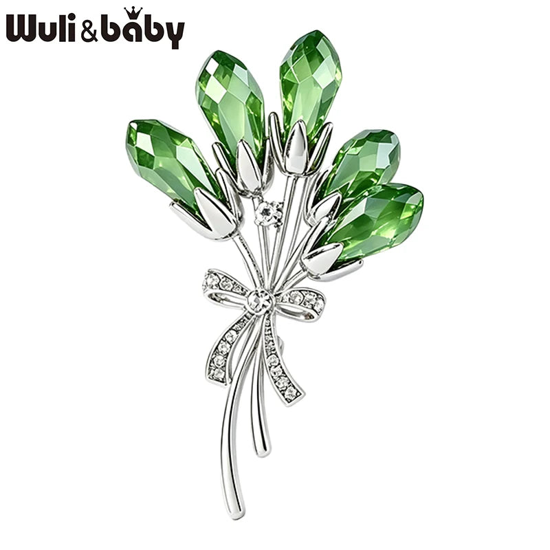 PENDRA Banquetflora Crystal Flower Brooch