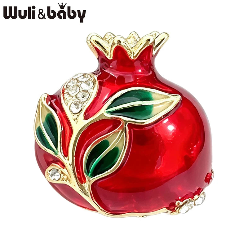 PENDRA Pomella Cute Enamel Pomegranate Brooch